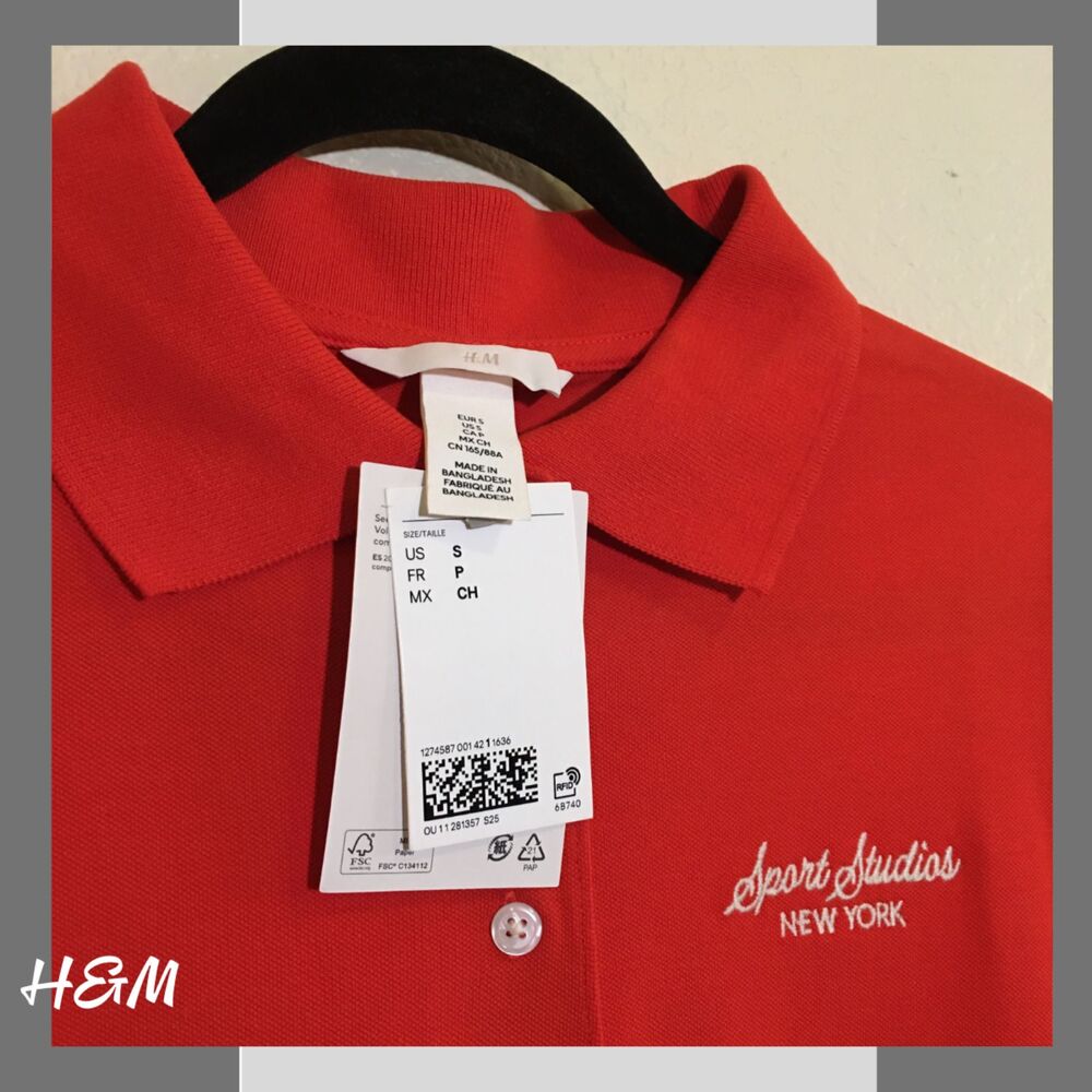 NWT H&M Red/white, Sport Studios, New York, Size S - Picture 4 of 4